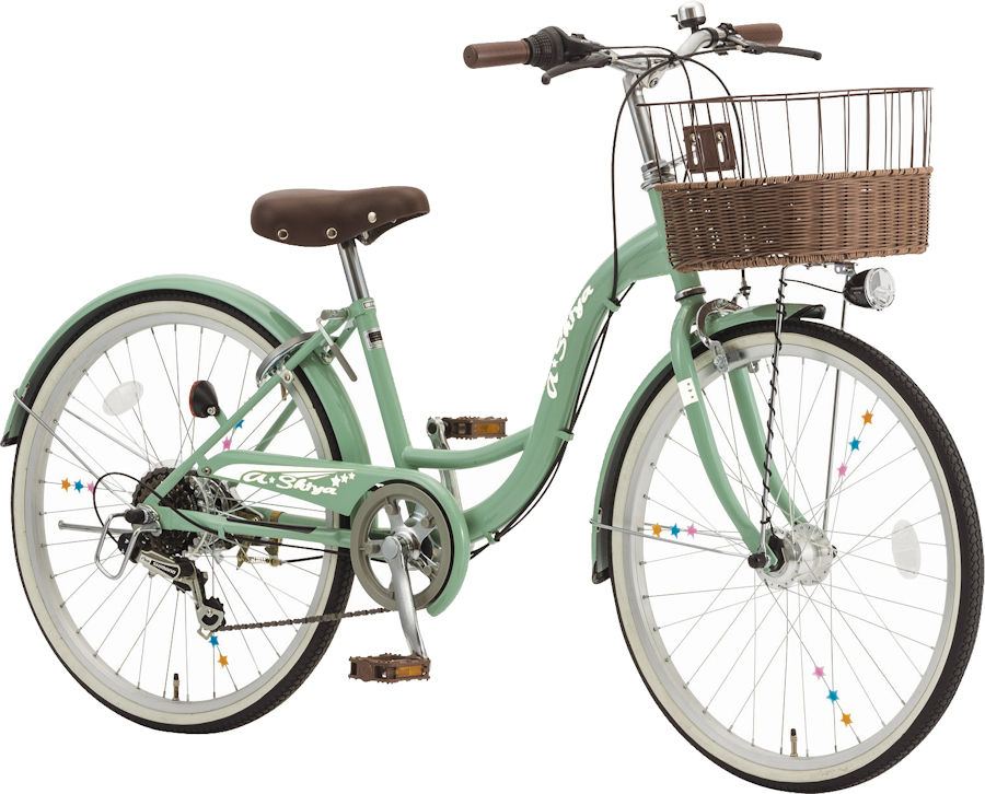 子供用自転車 シオノ エイシア 24 外装6段 オートライト (サワーグリーン) SHIONO ASIA 246 塩野自転車 シティサイクル
