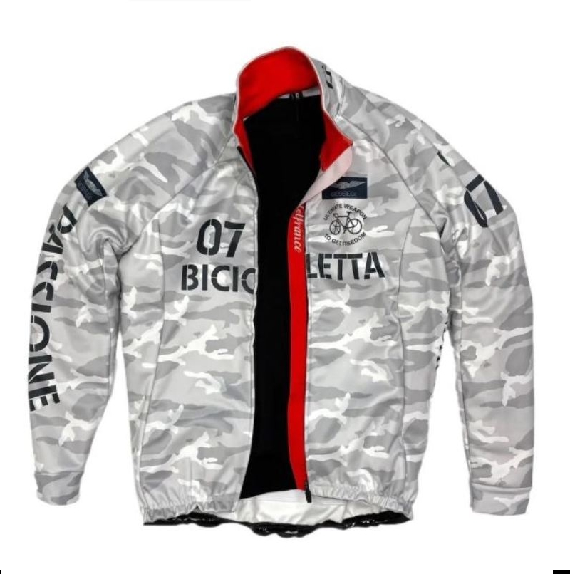 7-ITA（セブン・アイティーエー）メンズ サイクル ウェア 7ITA Bomber Jacket CAMO ウインタージャケット (Lサイズ）セブンイタリア