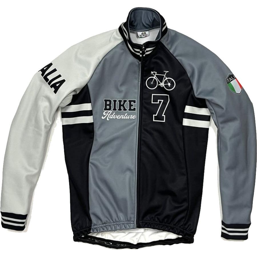 7-ITA（セブン・アイティーエー）メンズ サイクル ウェア 7ITA Stadium Bike Jacket Black/Grey ウインタージャケット (Lサイズ）セブンイタリア