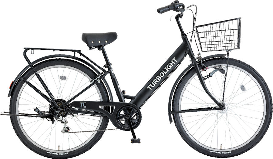 シティサイクル シオノ ターボライト 27.5 外装6段 オートライト (フラットブラック) 27.5VZ-K-6-HD SHIONO TURBO LIGHT 27.5 塩野自転車