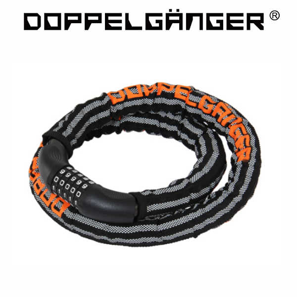 ドッペルギャンガー ダイヤルコンボ アーマードケーブルロック / 黒×オレンジ / DKL320-CF