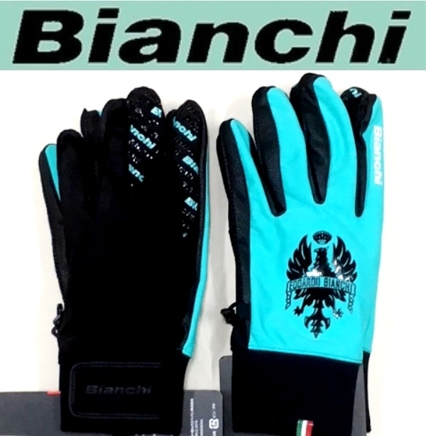 Bianchi ビアンキ ウインターライトグローブ / チェレステ / サイクルウエア グローブ