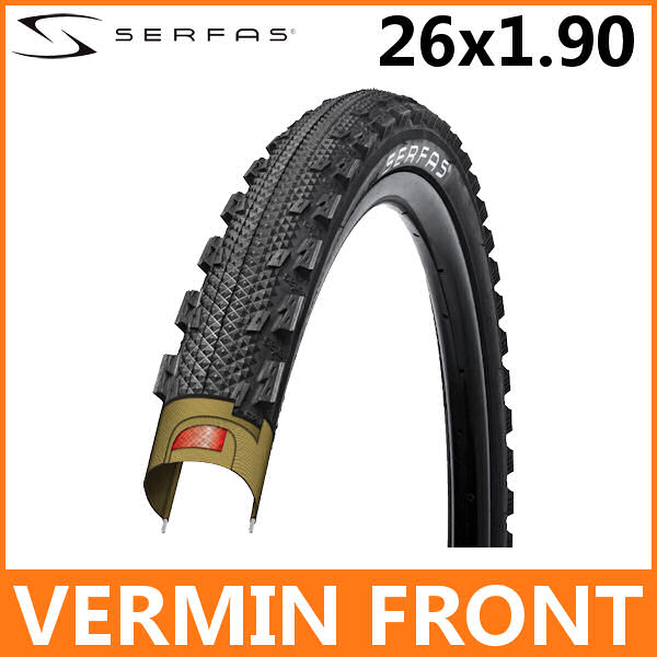 サーファス バーミン フロント 26x1.90 (14730081) ブラック SERFAS VERMIN FRONT MTB用タイヤ